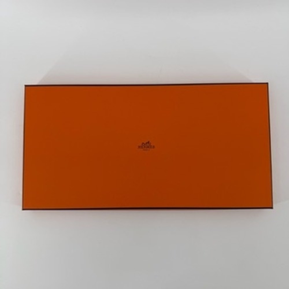 Hermes Orange Signature Rectangular Gift Storage Box with Tissue Paper 14x7x1